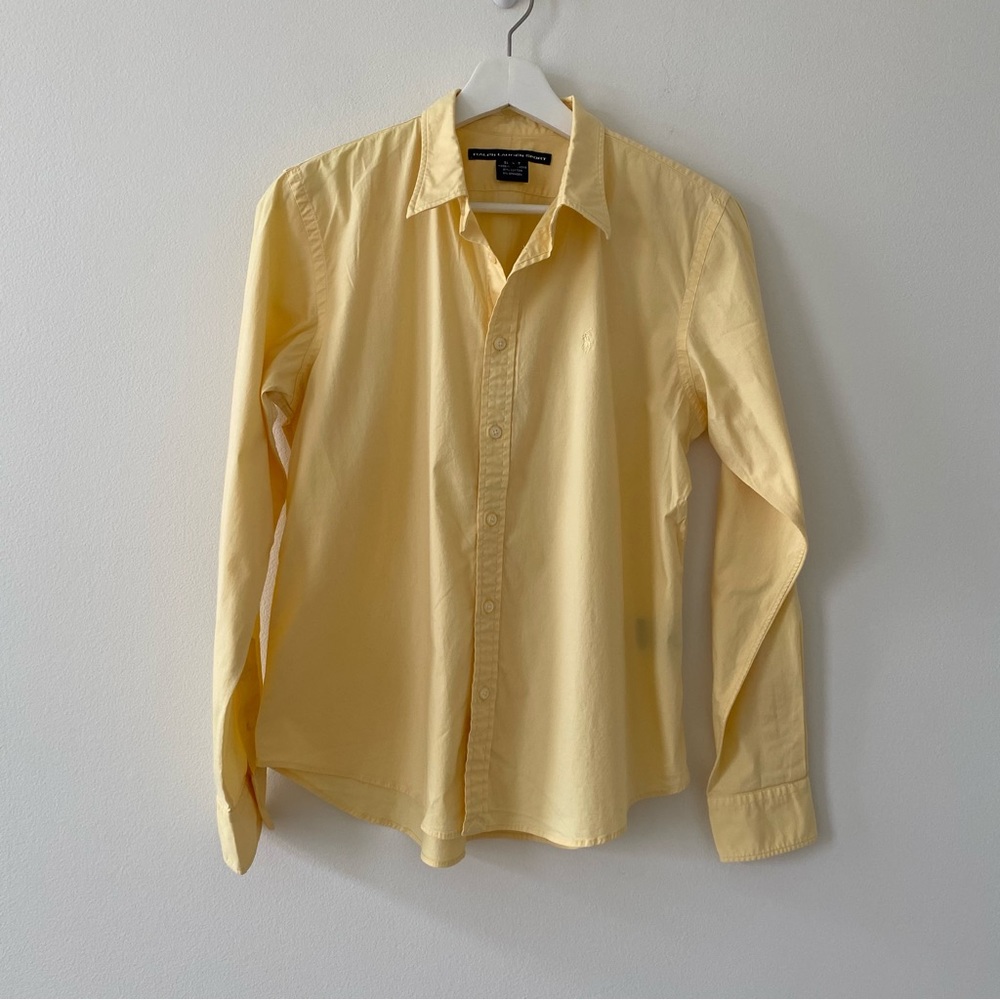 Ralph Lauren Sport Women’s Slim Fit Button Down Shirt Yellow GUC